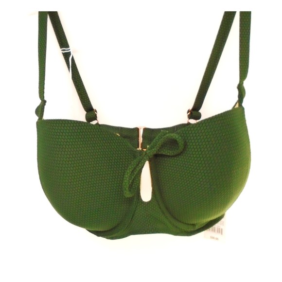 New with Tags 36DD Shade & Shore Forest Green Swimsuit Top - Picture 1 of 5